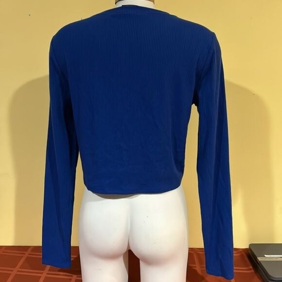 Pitt Panthers Waffle Knit ribbed cropped Cardigan medium NWOT - Picture 7 of 8